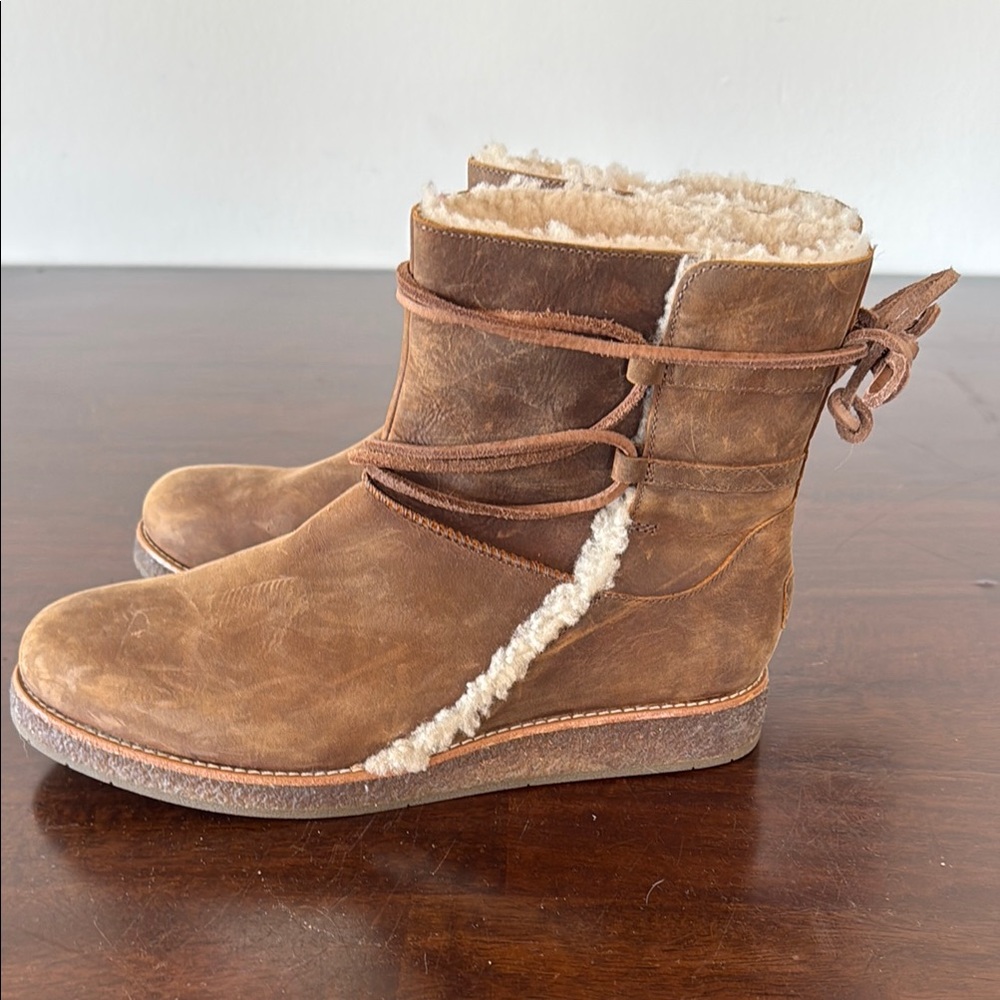 UGG Brown Shearling-Lined Boots - Picture 5 of 9